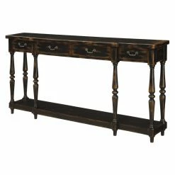 Cheap 🔔 Wood Coast To Coast Weathered Black 4 Drawer Console Table ✨