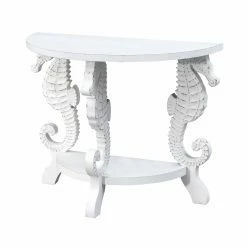 Buy 😀 Wood Coast To Coast Wonders Of The Sea Demilune Console Table ⌛
