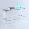 Best Sale 👍 Acrylic Chintaly Rectangular Glass Top Sofa Table 👍