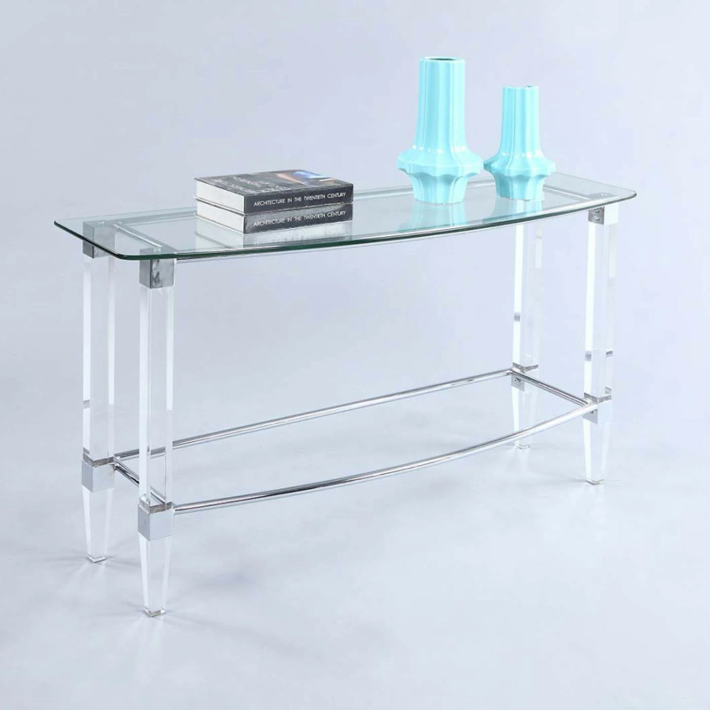Best Sale 👍 Acrylic Chintaly Rectangular Glass Top Sofa Table 👍