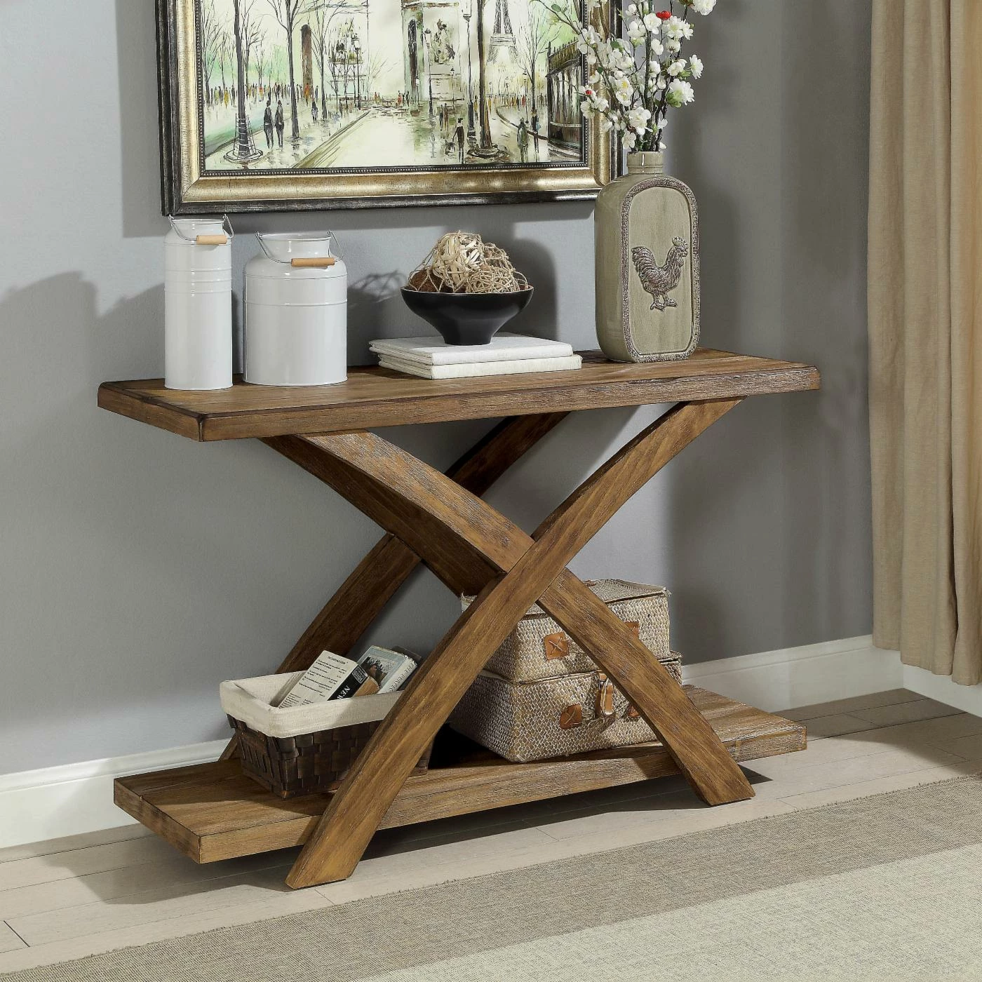 Cheap β Wood Furniture Of America Vernon Rustic Cross Plank Console Table π 1 Cheap β Wood Furniture Of America Vernon Rustic Cross Plank Console Table π