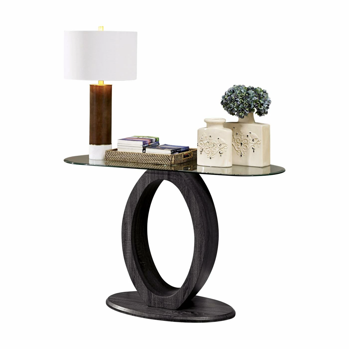 Best deal 𧨠Wood Furniture Of America Norman O Shaped Sofa Table π