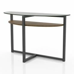 New 💯 Metal Furniture Of America Garding Black And Brown 1-Shelf Sofa Table 🌟