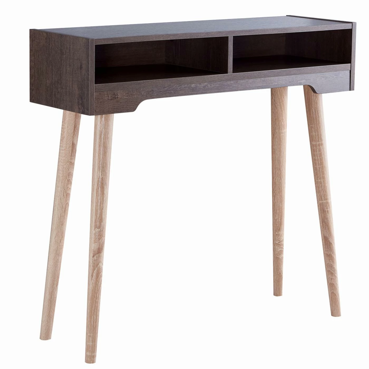 Brand new π Wood Furniture Of America Funkhouser Mid-Century 2-Shelf Console Table - Weathered Walnut π₯