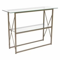 Buy 😍 Metal Flash Furniture Mar Vista Glass Console Table With Matte Gold Frame 🌟
