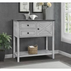 Coupon 🎉 Wood Gallerie Decor Framingham Farmhouse Console Table 😍