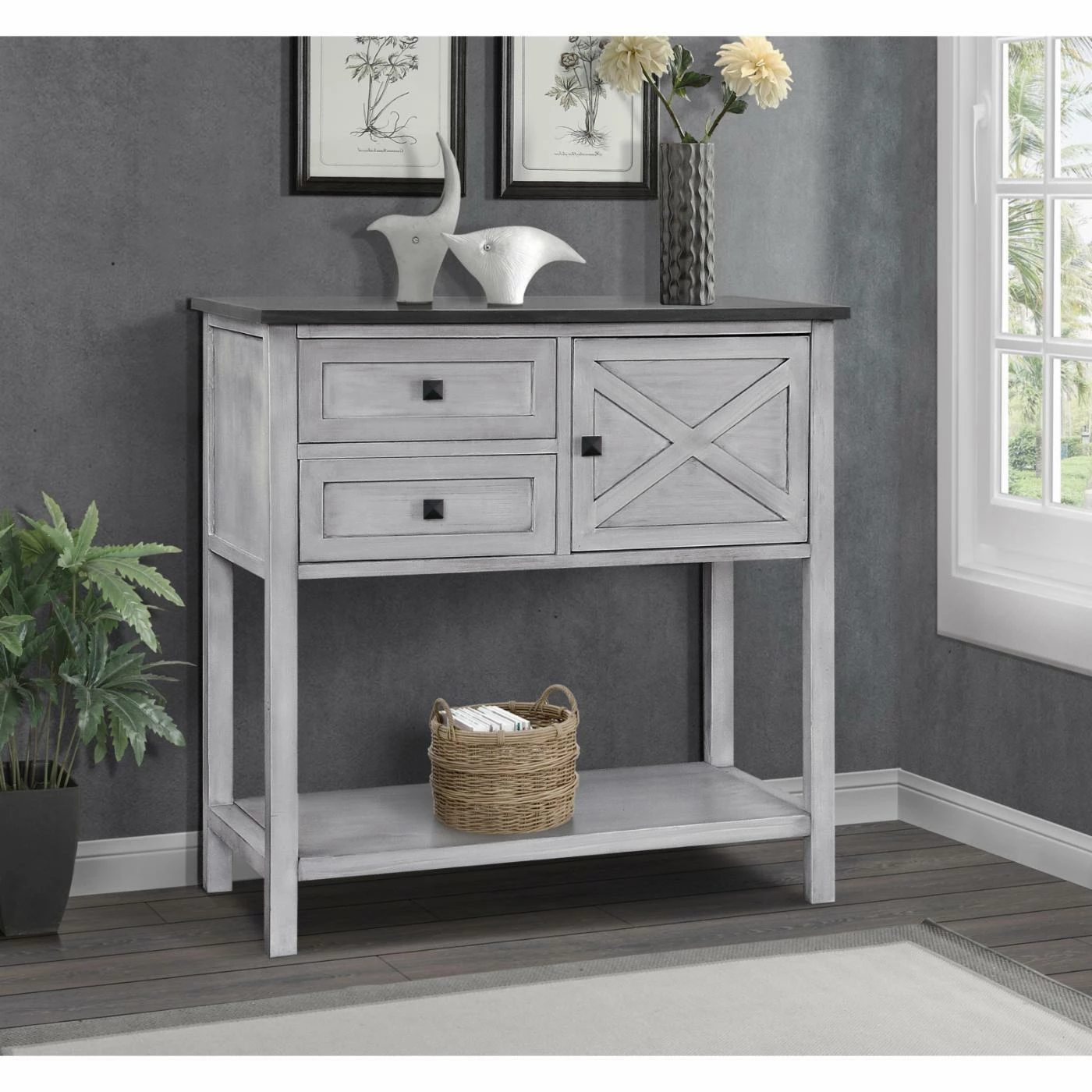 Coupon 🎉 Wood Gallerie Decor Framingham Farmhouse Console Table 😍 1 Coupon 🎉 Wood Gallerie Decor Framingham Farmhouse Console Table 😍