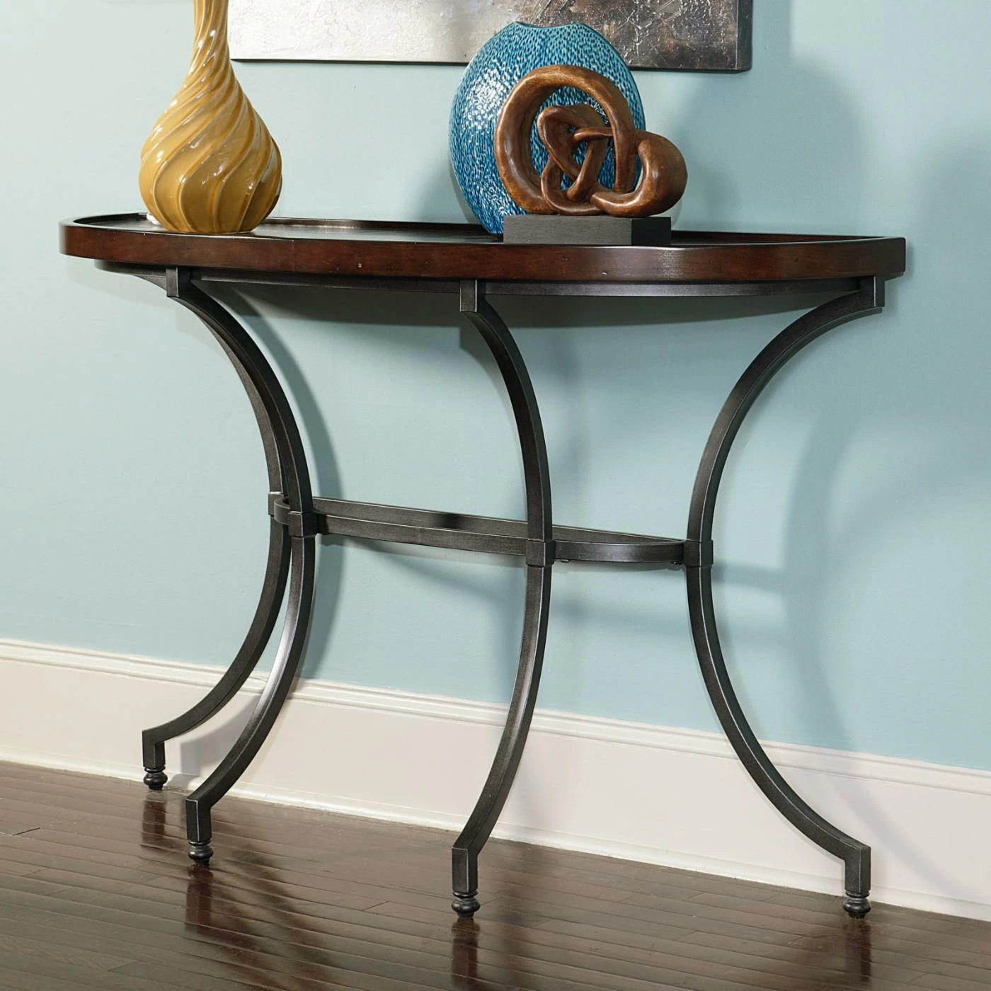 Coupon ๐ Metal Hammary Barrow Sofa Table - Mahogany โจ