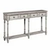 Promo 💯 Wood HomeFare Distressed 2 Drawer Console Table 🌟