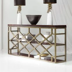Promo ❤️ Metal Hooker Furniture Melange Giles Console Table 🥰