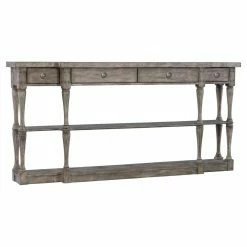 New 🛒 Wood Hooker Furniture Sanctuary 4 Drawer Console Table With Shelves 😀