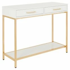 Deals 🎉 Metal OSP Home Furnishings Alios 2 Drawer Foyer Table ⌛