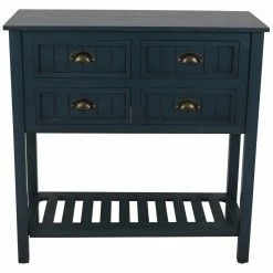 Outlet ✔️ Wood Decor Therapy Bailey Bead Board 4 Drawer Console Table 🔥