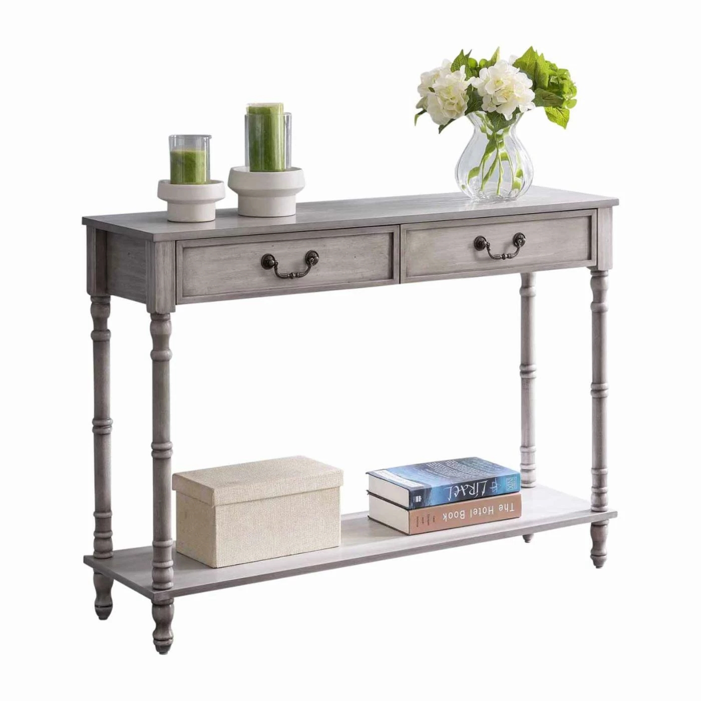 Best deal ๐งจ K&B Furniture Wood K&B Furniture Rustic 2 Drawer Console Table ๐