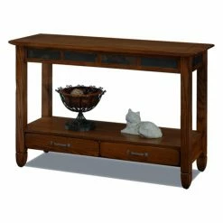 Discount 🌟 Wood Leick Home 10933 Slatestone Rustic Oak Sofa Table 🔥