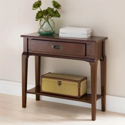Discount ⌛ Wood Leick Home Stratus Hall Stand Console Table With Drawer ⭐