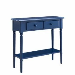 Cheapest ⭐ Wood Leick Home Coastal Hall Console Table With Drawer Storage, Navy Blue 🎉