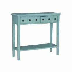Buy 🛒 Wood Powell Sadie 2-Drawer Console - Teal 💯