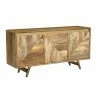 Best Pirce 🥰 Metal Powell Kyla 3-Drawer Console - Natural With Gold Accents 🔔