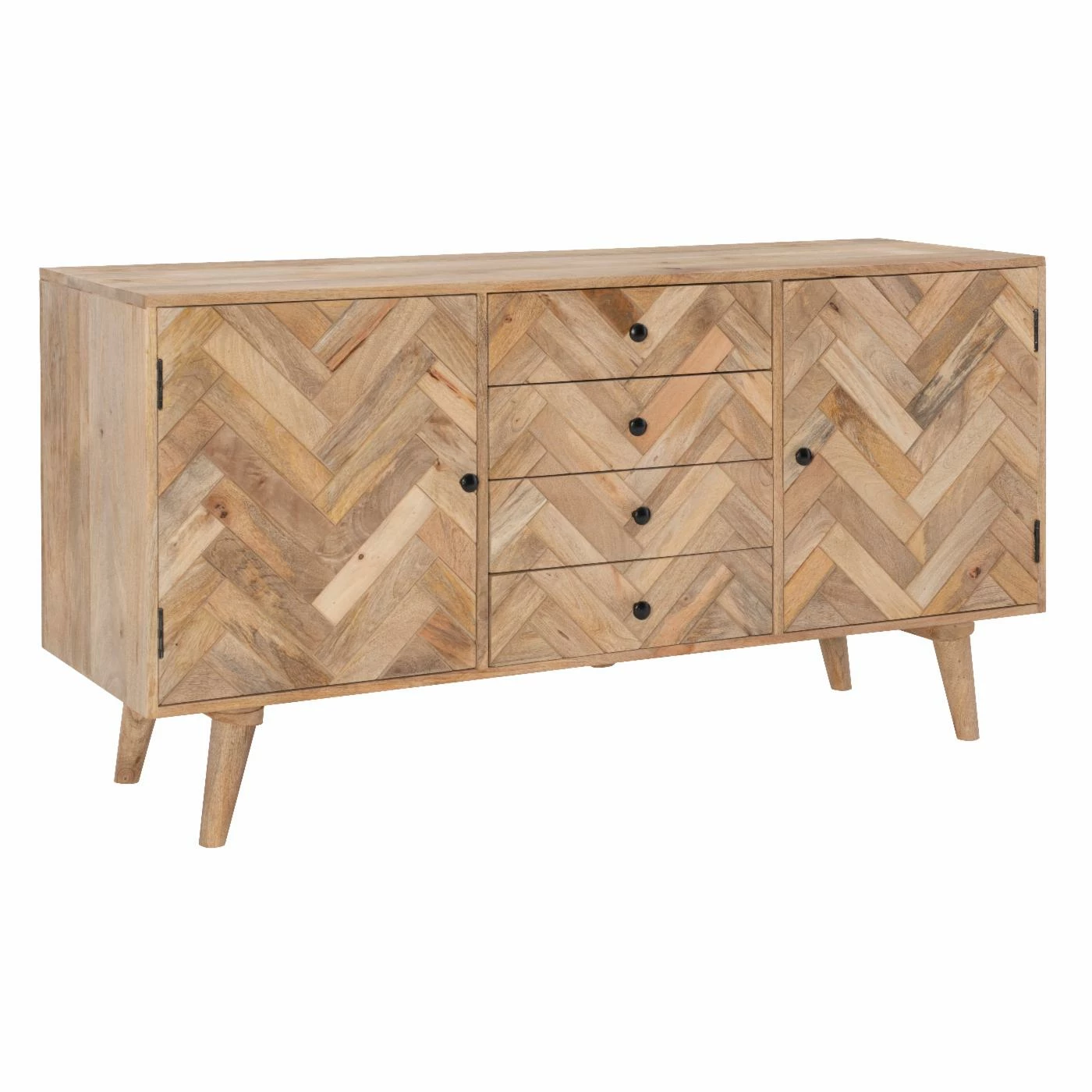 Cheap ๐ Wood Powell Darya 2-Door 3-Drawer Console - Natural ๐