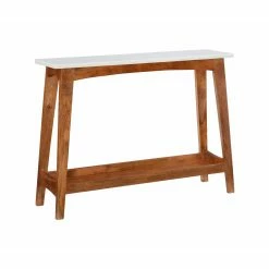 Best reviews of ✔️ Wood Powell Rainier Console - Brown With White Marble Top ⭐