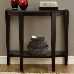 Cheap ❤️ Monarch Specialties Wood Crescent Console Table With Shelf 🎁