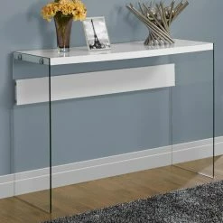 Cheapest 👍 Glass Monarch Specialties Console Table - Glossy White ⭐