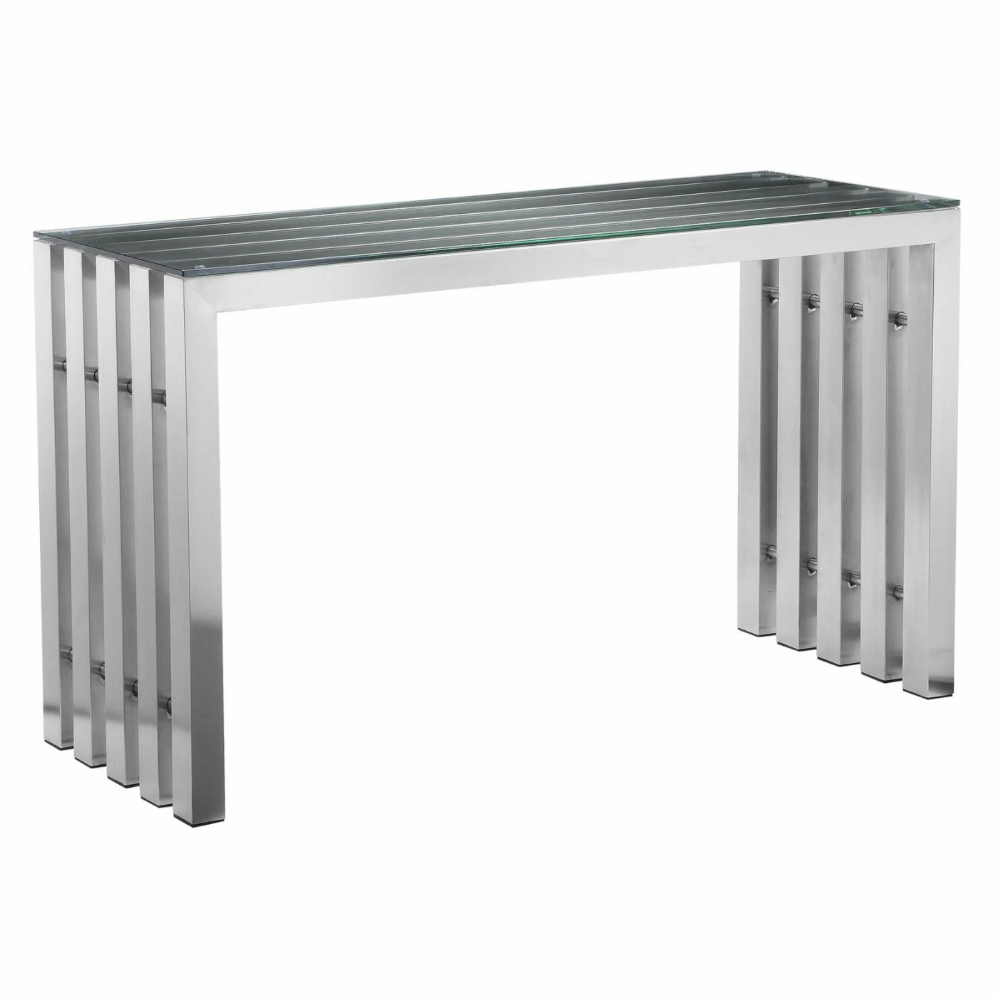 New ๐ฅฐ Pangea Home Vlad Console Brushed Metal ๐ฏ 1 New ๐ฅฐ Pangea Home Vlad Console Brushed Metal ๐ฏ