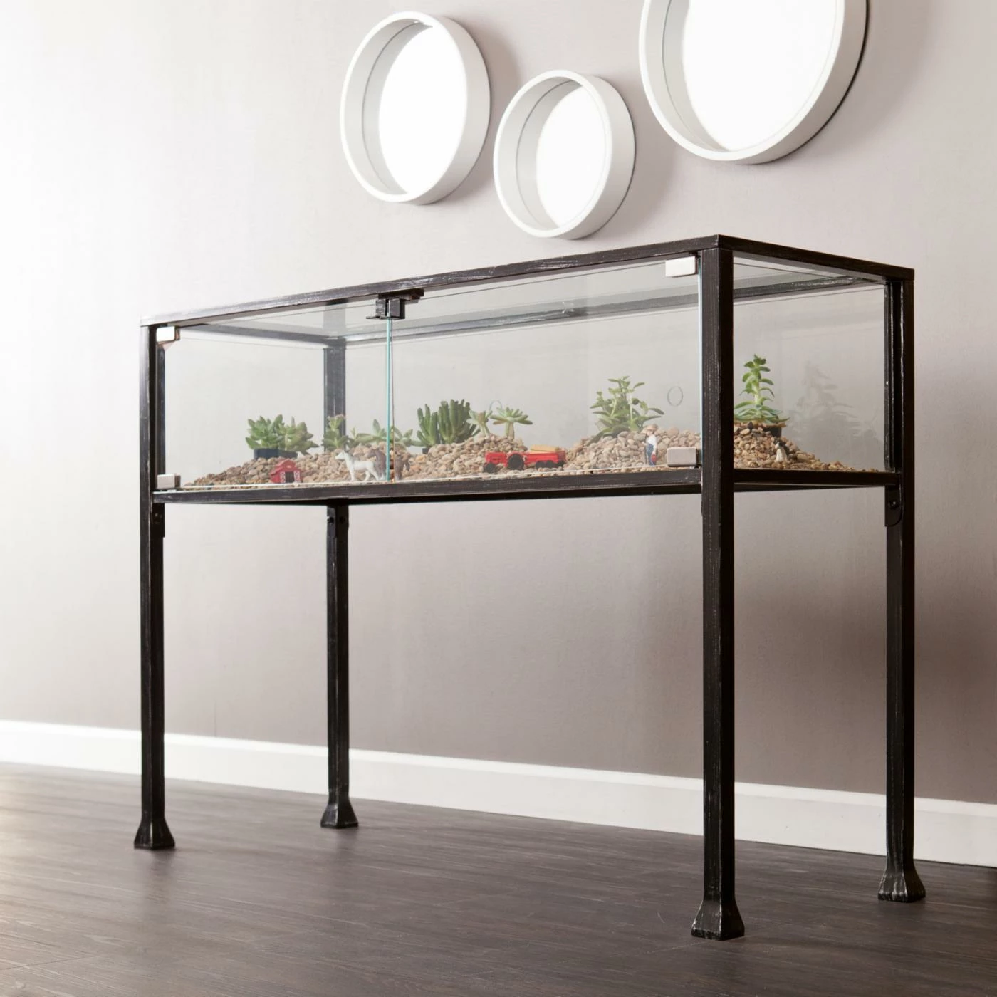 New 💯 Metal Southern Enterprises Terrarium Console Table ✔️