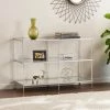 Best Pirce 😀 Metal Southern Enterprises Knox Glam Mirrored Console Table - Chrome 🥰