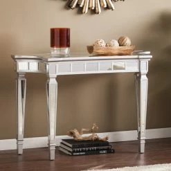 Cheap 😉 Glass Southern Enterprises Glenview Glam Mirrored Console Table - Matte Silver 🥰