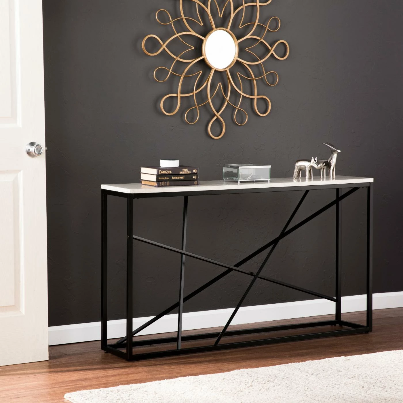 Cheapest ๐ Metal Southern Enterprises Arendal Skinny Console Table ๐