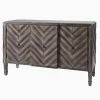 Promo 💯 StyleCraft Chevron Patterned 3 Door Reclaimed Wood Console ⭐