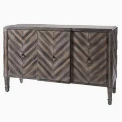 Promo 💯 StyleCraft Chevron Patterned 3 Door Reclaimed Wood Console ⭐