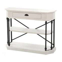 Flash Sale ✔️ Wood StyleCraft 3 Tier Single Drawer Clipped Corner Console Table 👏