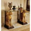 Coupon 😍 Resin Design Toscano Royal Egyptian Cheetahs Sculptural Glass-Topped Console 👍