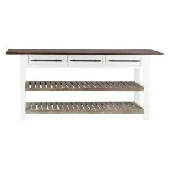 Buy 👍 DecMode Traditional 3-Drawer Wooden Console Table 🛒