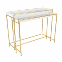Top 10 ⌛ Metal DecMode Contemporary Rectangular Nesting Console Tables - Set Of 2 👏
