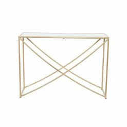 Buy 👍 DecMode Slim Metal Contemporary Rectangle Console Table 💯