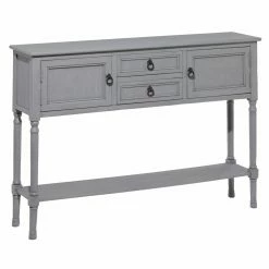 Cheap 🥰 DecMode Rectangular Wooden Console Table With Round Metal Pull Handles ❤️