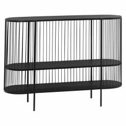 Best reviews of 👍 Metal DecMode 3 Tier Modern Polished Caged Oval Console Table 🤩