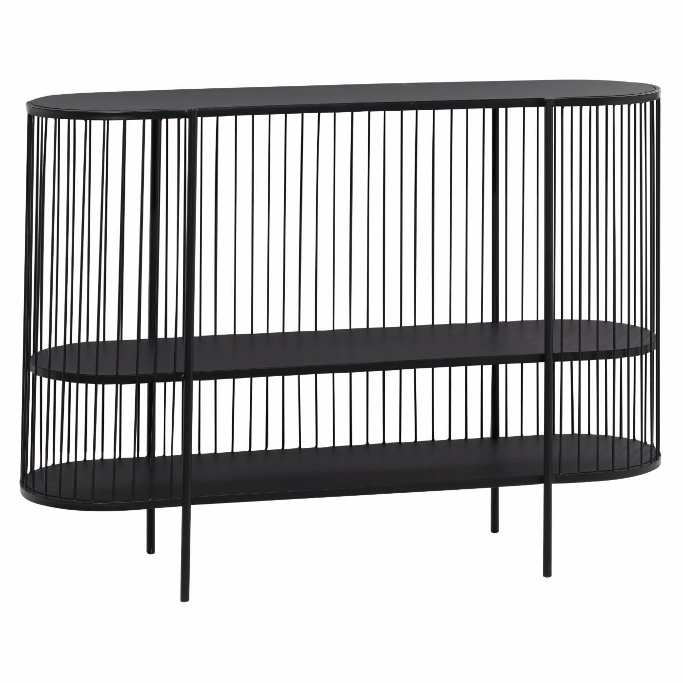 Best reviews of 👍 Metal DecMode 3 Tier Modern Polished Caged Oval Console Table 🤩