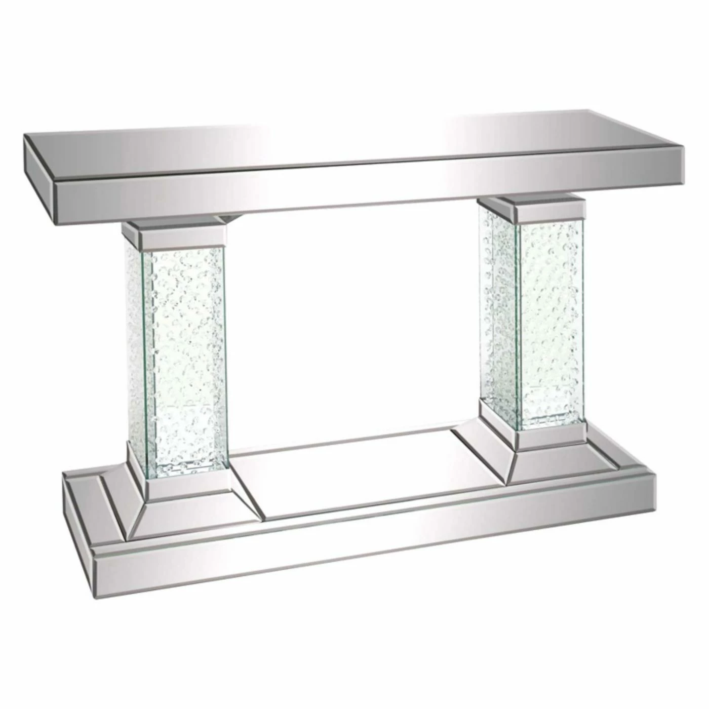 Promo π Glass DecMode Crystal Pedestal Rectangular Console Table π―