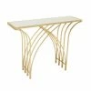 Coupon 😍 Metal DecMode Glass Top Decorative Console Table - Gold 💯