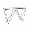 Outlet 🧨 Metal DecMode Rectangle Glass Top Console Table 🌟