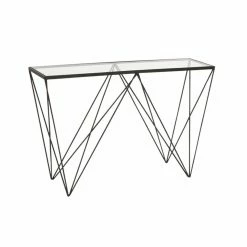 Outlet 🧨 Metal DecMode Rectangle Glass Top Console Table 🌟