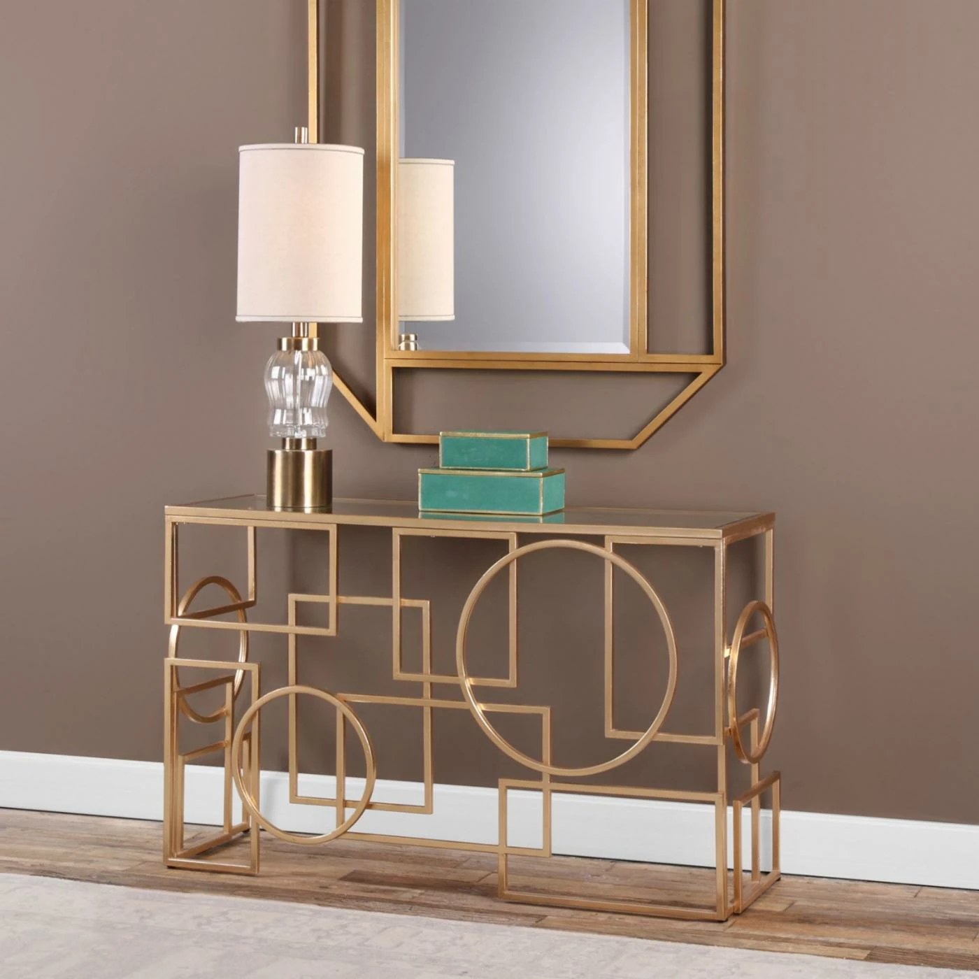 Deals 🥰 Metal Uttermost Metria Gold Console Table 👍 1 Deals 🥰 Metal Uttermost Metria Gold Console Table 👍