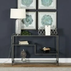 Best reviews of 😉 Metal Uttermost Leo Industrial Console Table 👍