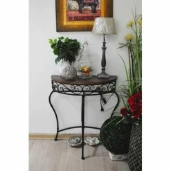 Best reviews of 😍 HGC Boston Metal Half Moon Console Table 🌟