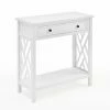 Best Pirce ✔️ Alaterre Furniture Coventry Wood Entryway/Console/Sofa Table With Drawer And Shelf - White ⌛